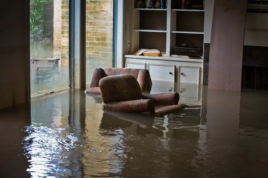Storm surge floodwater standing inside a New Port Richey area home